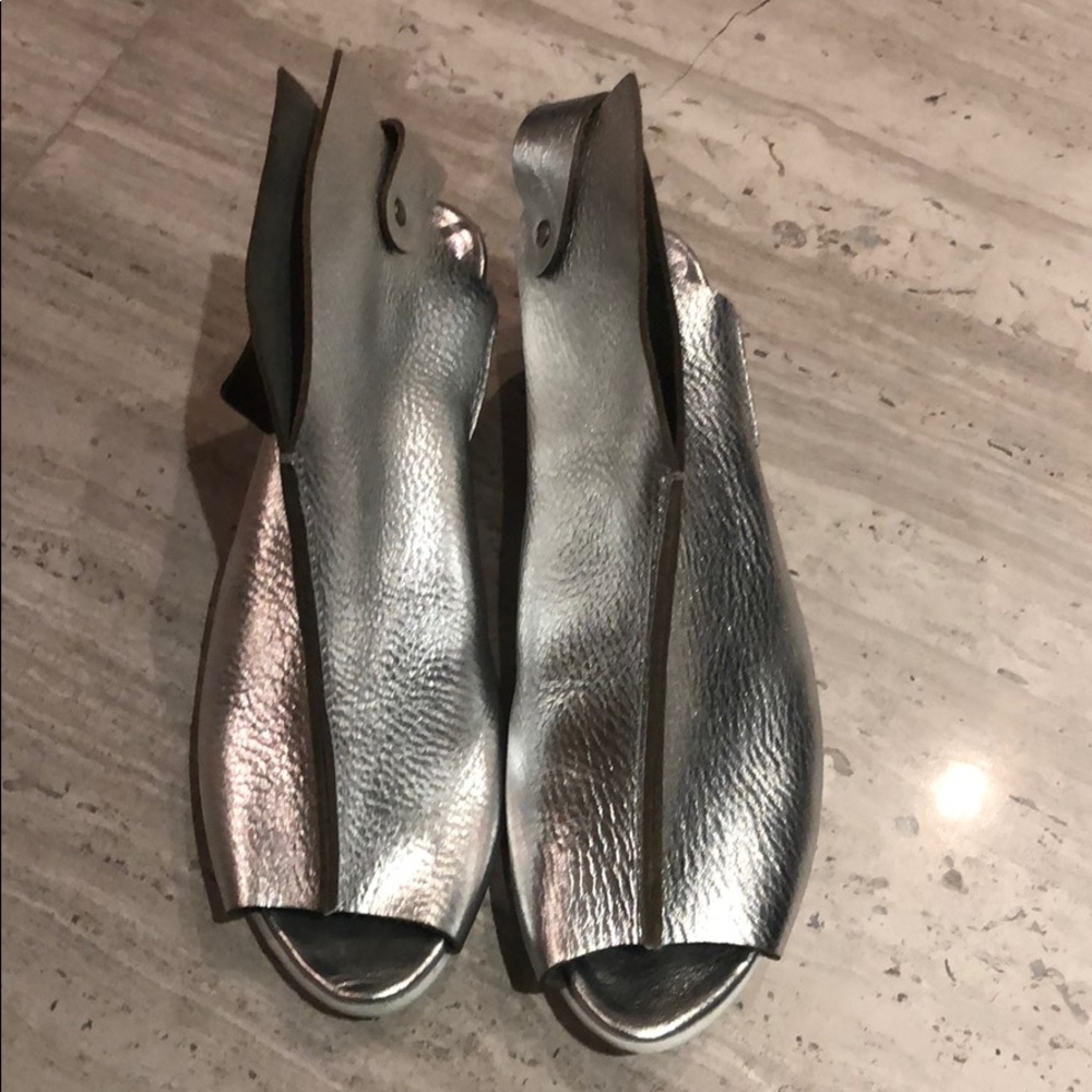 Trippen Silver Wedge Sandal